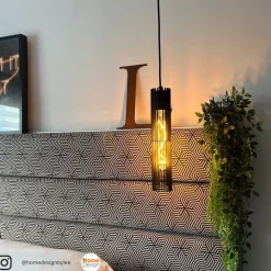 Lucide Lionel pendellampe med skjerm av metallstiver