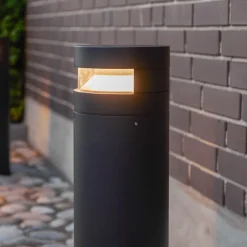 LOOM DESIGN Baldur LED-gatelampe, svart, høyde 60 cm, aluminium| Gatebelysning, Pullert Belysning