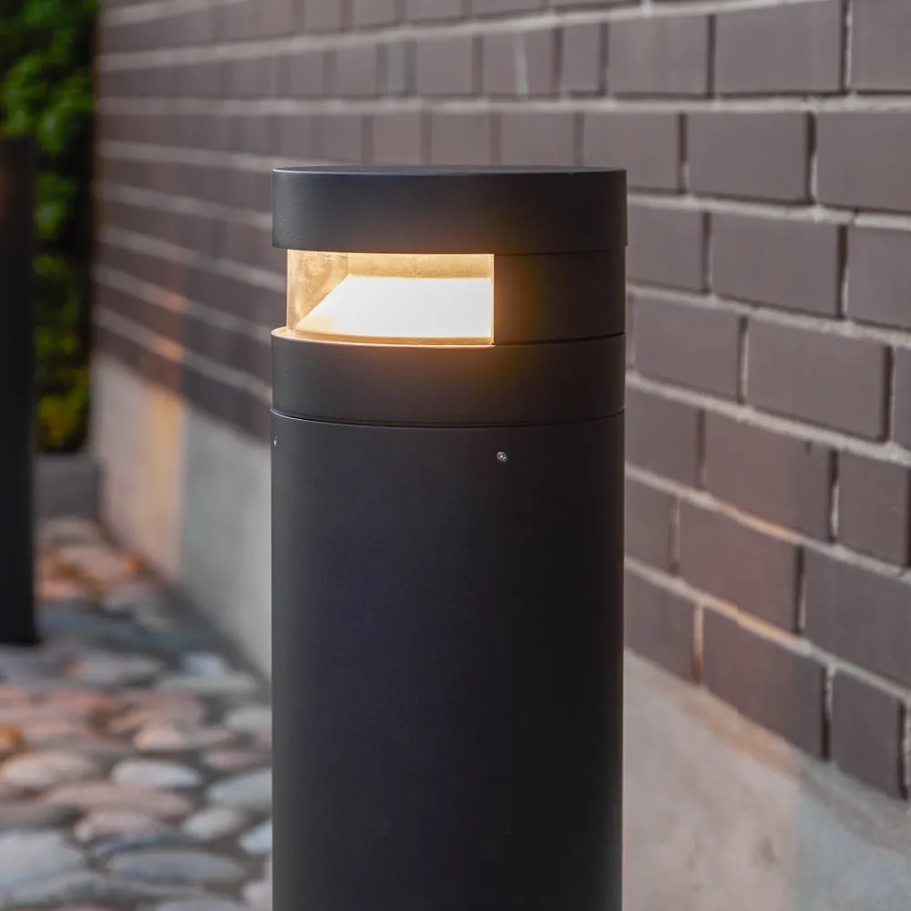 LOOM DESIGN Baldur LED-gatelampe, svart, høyde 60 cm, aluminium| Gatebelysning, Pullert Belysning
