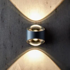 LOOM DESIGN Saga utendørs vegglampe opp/ned svart| Led-Utendørs|Terrassebelysning