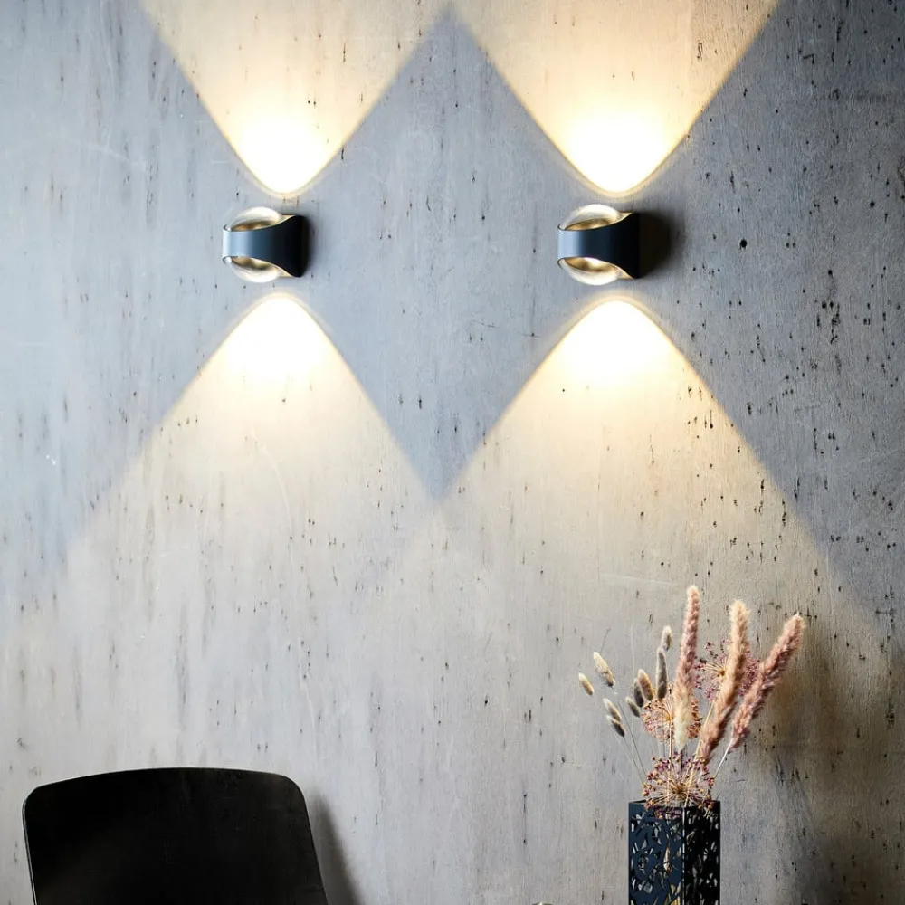 LOOM DESIGN Saga utendørs vegglampe opp/ned svart| Led-Utendørs|Terrassebelysning