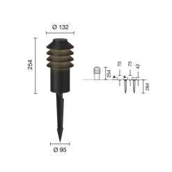Louis Poulsen Bysted 25 jordspyd svart 940| Sokkellamper|Utespotter