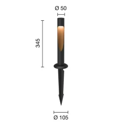 Louis Poulsen Flindt sokkellampe, 840, svart, 24V jordet fatning Outlet