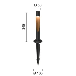 Louis Poulsen Flindt sokkellampe, 830, svart, 24V jordet fatning| Sokkellamper