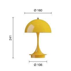 Louis Poulsen Panthella Portable 160 V3, ugjennomsiktig gul New