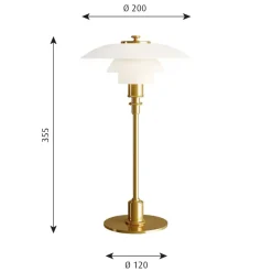 Louis Poulsen PH 2/1 bordlampe messing-hvit Sale