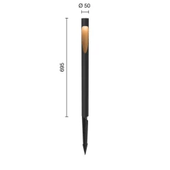 Louis Poulsen Veilampe 827 svart 70 cm stikkontakt| Utespotter|Gatebelysning, Pullert Belysning
