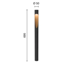 Louis Poulsen Veilampe 827 svart 70 cm stikkontakt| Utespotter|Gatebelysning, Pullert Belysning