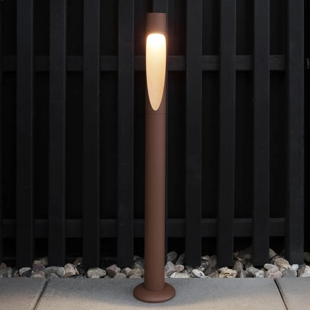 Louis Poulsen veilampe Flindt, 930, corten 70 cm sokkel 24 V| Gatebelysning, Pullert Belysning