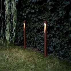 Louis Poulsen veilampe Flindt, 930, corten 70 cm sokkel 24 V| Gatebelysning, Pullert Belysning