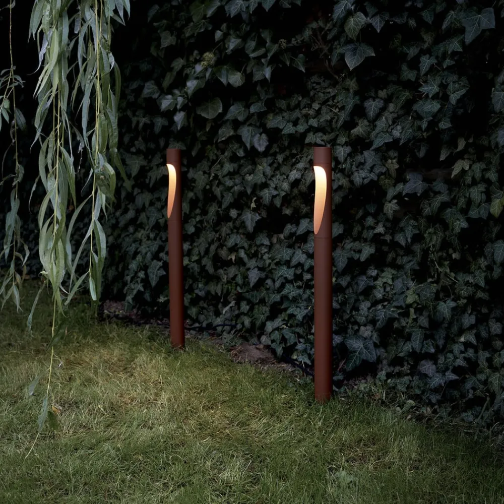 Louis Poulsen veilampe Flindt, 930, corten 70 cm sokkel 24 V| Gatebelysning, Pullert Belysning