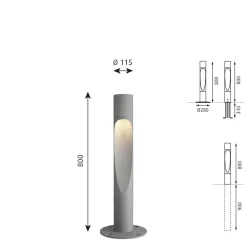Louis Poulsen Veilampe, 3000K Ra80 aluminium 80cm dimbar sokkel| Gatebelysning, Pullert Belysning