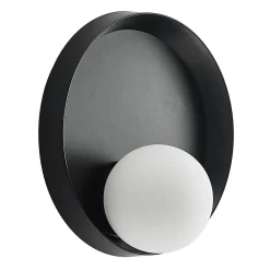 Lucande Andelina vegglampe, rund, svart New