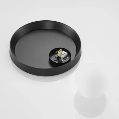 Lucande Andelina vegglampe, rund, svart New