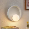 Lucande Andelina vegglampe, rund, hvit| Vegglamper