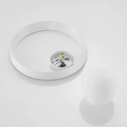 Lucande Andelina vegglampe, rund, hvit| Vegglamper