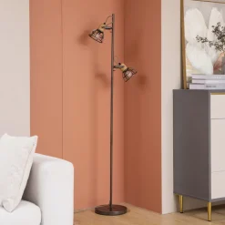 Lindby Lucande Arinthea gulvlampe, 2-lys, svart, stål, E14 Sale