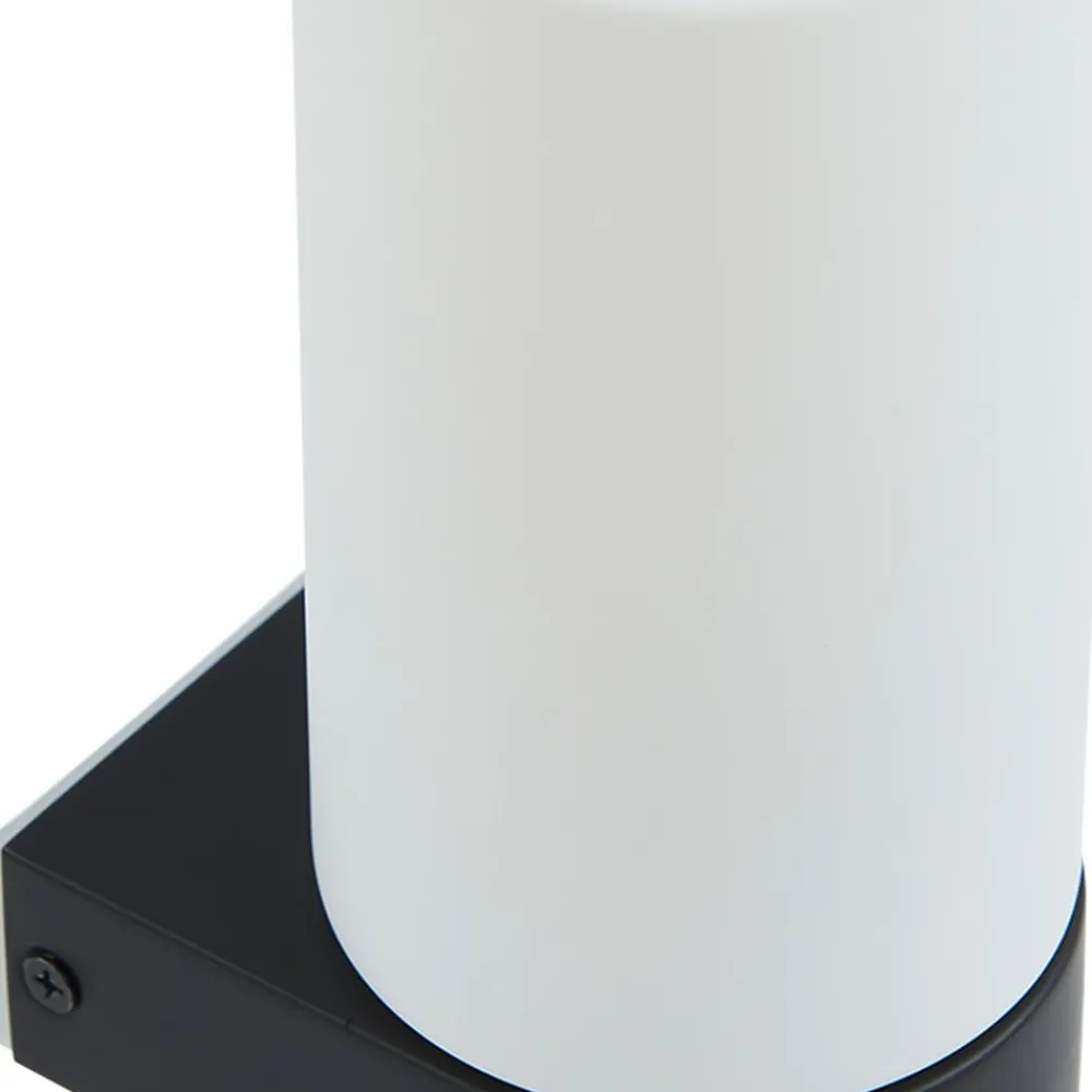 Lucande Basolo vegglampe til bad, svart, høyde 31,5 cm, glass| Vegglamper