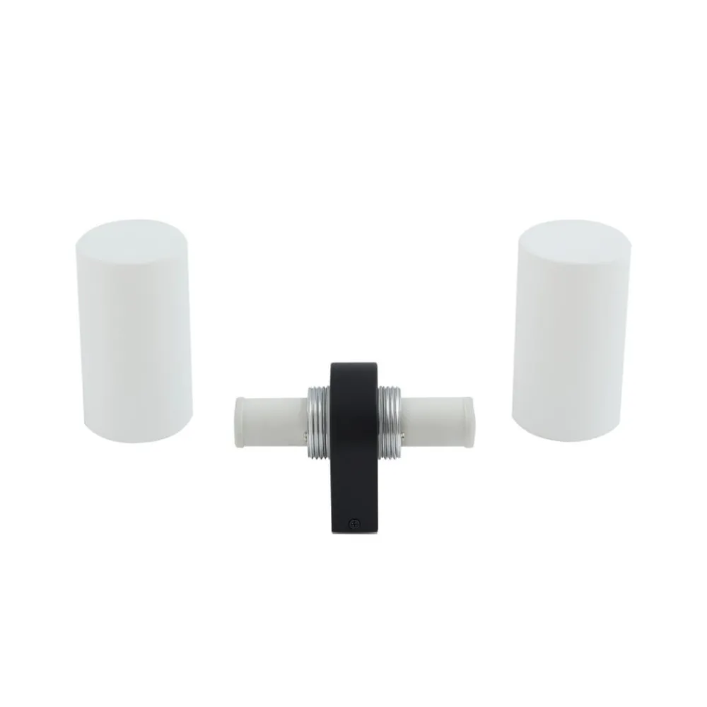 Lucande Basolo vegglampe til bad, svart, høyde 31,5 cm, glass| Vegglamper