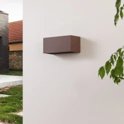 Lucande Bente utendørs vegglampe, rustfarget, aluminium, 11 cm Clearance