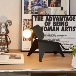 Lucande bordlampe Idalina, hund, svart, jern, 41 cm| Bordlamper