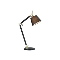 Lucande bordlampe Marvaine, svart/gullfarget, justerbar Online