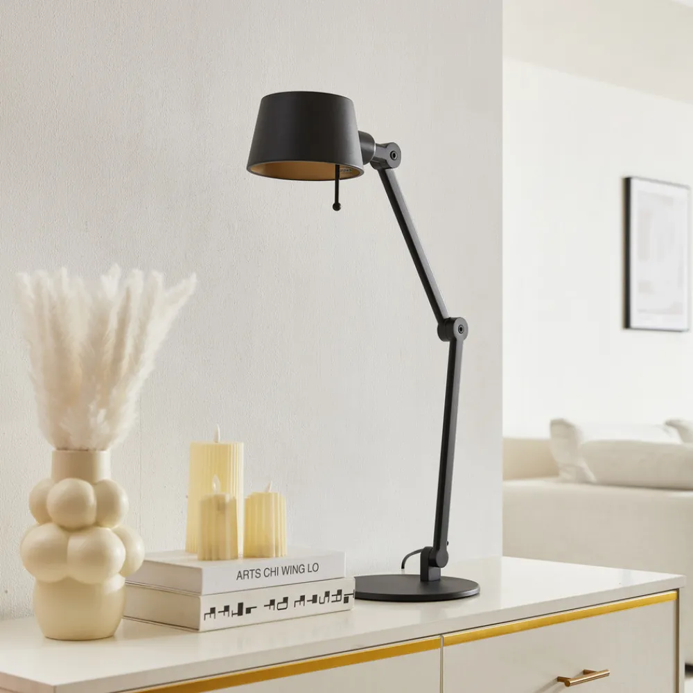 Lucande bordlampe Silka, svart, metall, 93,5 cm høy Hot