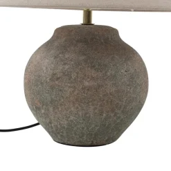 Lucande bordlampe Thalorin, høyde 39 cm, brun, keramikk| Bordlamper