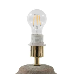 Lucande bordlampe Thalorin, høyde 39 cm, brun, keramikk| Bordlamper