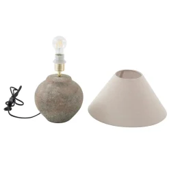 Lucande bordlampe Thalorin, høyde 39 cm, brun, keramikk| Bordlamper