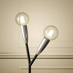 Lucande Carlea bordlampe, 2 lysk., svart nikkel| Bordlamper