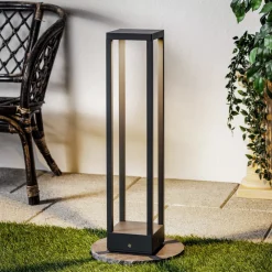 Lucande Carlota LED-veilampe, antrasitt, 65 cm, metall| Led-Utendørs|Terrassebelysning