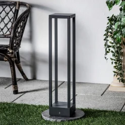 Lucande Carlota LED-veilampe, antrasitt, 65 cm, metall| Led-Utendørs|Terrassebelysning