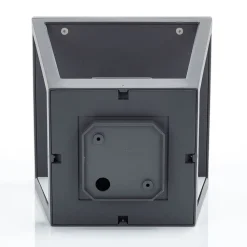 Lucande Dunia sokkellampe, antrasitt, metall, 24 cm, IP54| Sokkellamper Med Sensor|Terrassebelysning