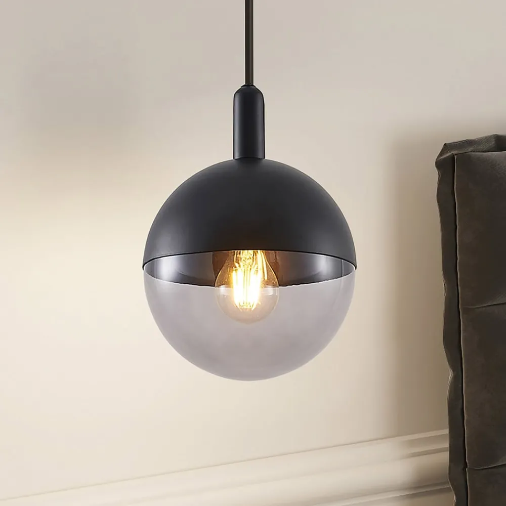 Lucande Dustian pendellampe, glasskule| Pendellamper