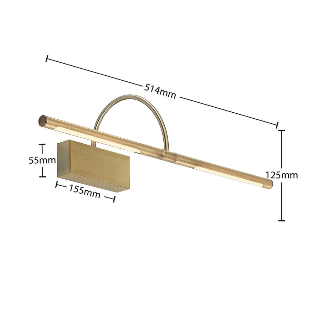 Lucande Fehmke LED-bildelampe, antikk messing| Design- Og Hotellbelysning|Led-Innendørs