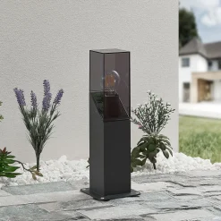 Lucande Fiola sokkellampe, 40 cm, antrasitt, IP54 Online