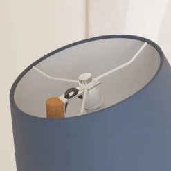 Lucande gulvlampe Jinda, blå, tre, stoff, 160 cm, E27 Clearance