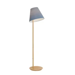 Lucande gulvlampe Jinda, blå, tre, stoff, 160 cm, E27 Clearance