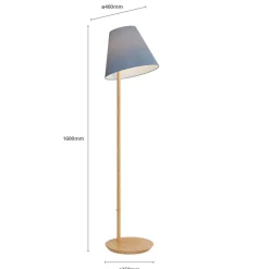Lucande gulvlampe Jinda, blå, tre, stoff, 160 cm, E27 Clearance