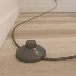 Lucande gulvlampe Jinda, blå, tre, stoff, 160 cm, E27 Clearance