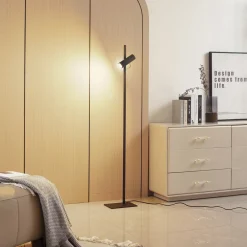 Lucande gulvlampe Lysias, svart, metall, høyde 143,2 cm Online