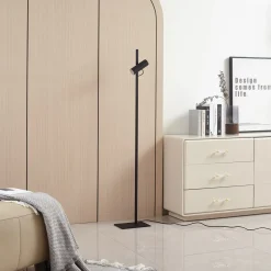 Lucande gulvlampe Lysias, svart, metall, høyde 143,2 cm Online