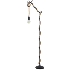 Lucande gulvlampe Ropina, høyde 180 cm, svart, hampetau Online