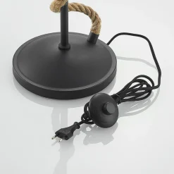 Lucande gulvlampe Ropina, høyde 180 cm, svart, hampetau Online