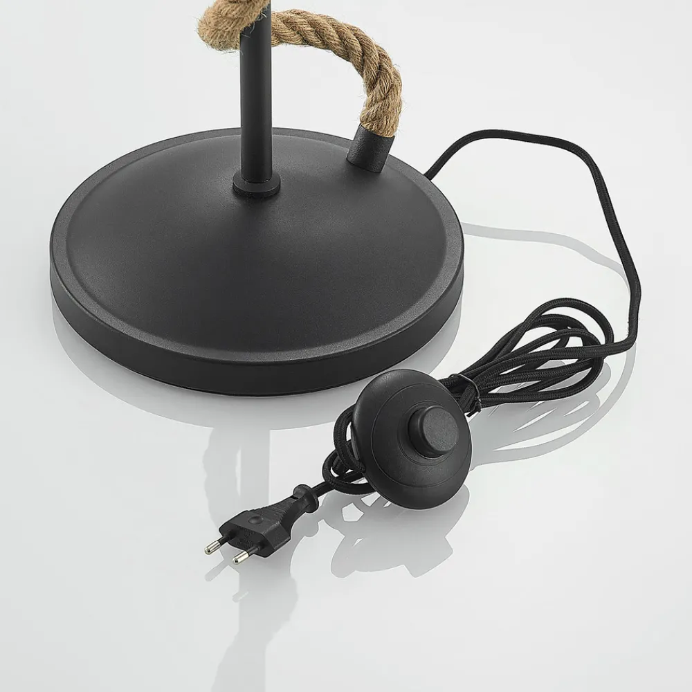 Lucande gulvlampe Ropina, høyde 180 cm, svart, hampetau Online