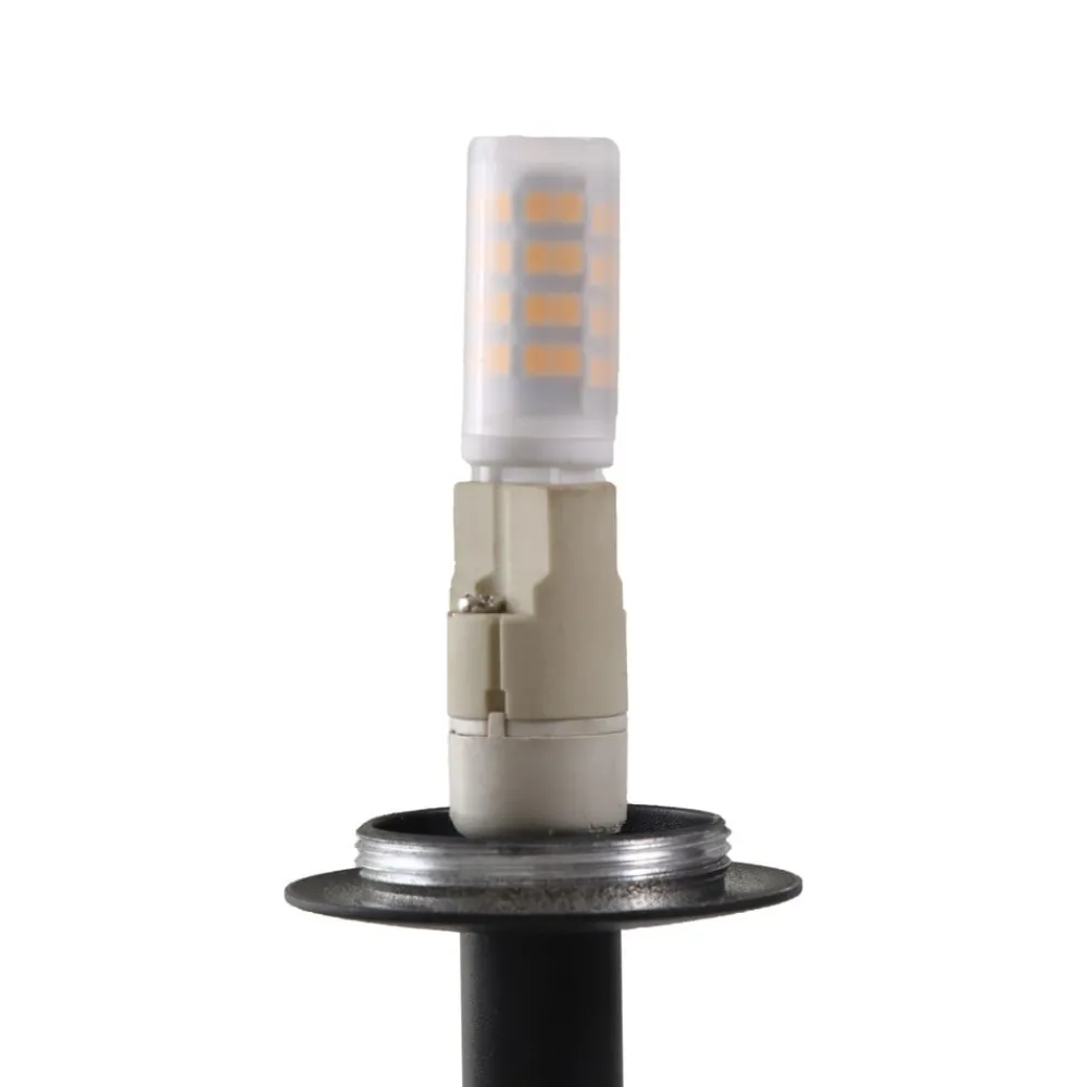 Lucande gulvlampe Visata, svart, glass, 3-lys, stativ| Gulvlamper