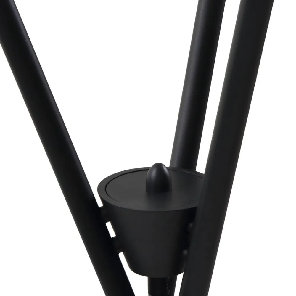 Lucande gulvlampe Visata, svart, glass, 3-lys, stativ| Gulvlamper