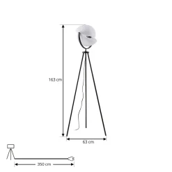 Lucande Helva gulvlampe, 150 cm, hvit/svart, svingbar Clearance