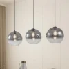 Lucande hengelampe Brillar, røykgrå, glass, 3 lyskilder, 128 cm Clearance